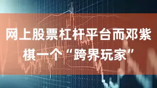 网上股票杠杆平台而邓紫棋一个“跨界玩家”